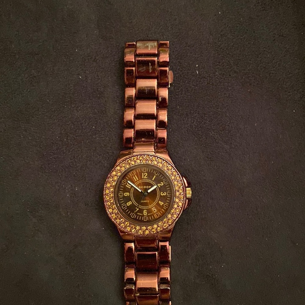 Scoop bronze with rhinestones watch! Pre-loved!